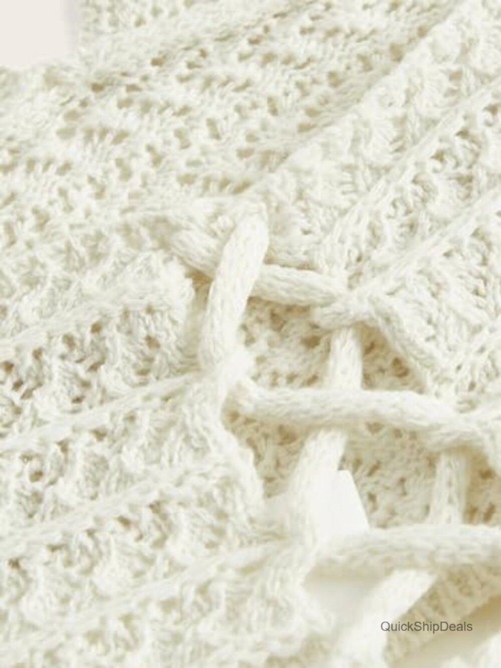 Lace Up Backless Crochet Crop Halter Top - Picture 6 of 7
